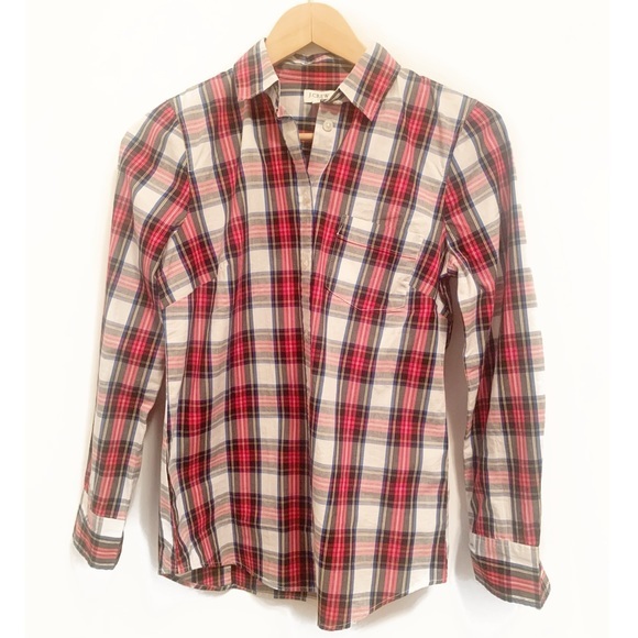J.Crew Factory - Plaid cotton poplin shirt in signature fit- XS NWT - Picture 4 of 15